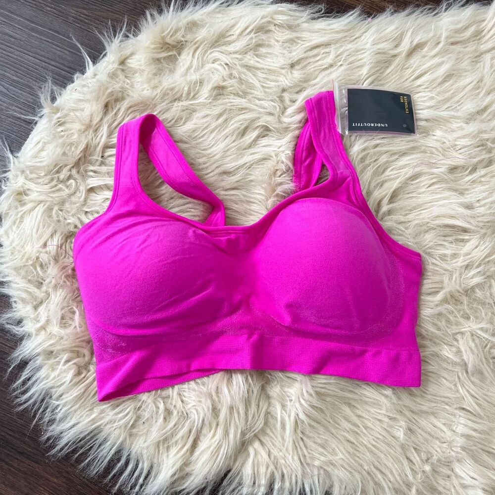 NWT Underoutfit Perfect Neckline Everyday Wireless Bra - Bright Pink - L
